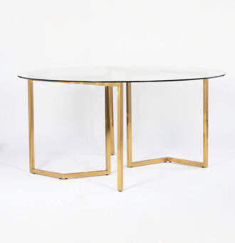 Kuldne klaasist laud, minimalistik, glamuurne, peolaud, üritusemööbel, peomööbel