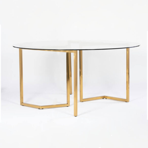 Kuldne klaasist laud, minimalistik, glamuurne, peolaud, üritusemööbel, peomööbel