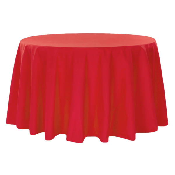 laudlina punane ümmargusele lauale